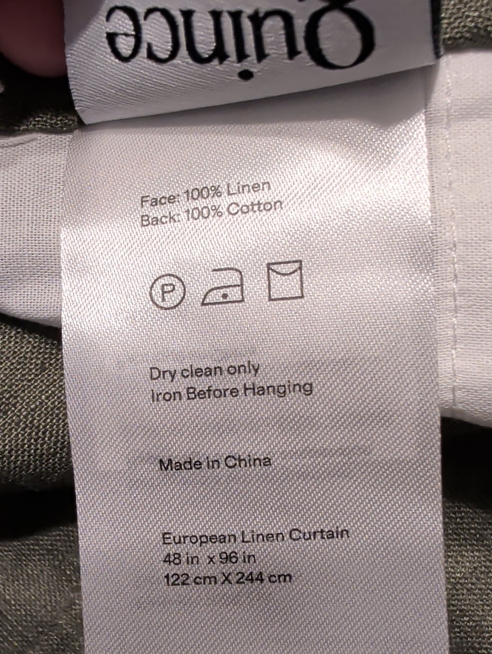 Quince European Linen Curtain Light Filtering Single Panel 48" x 96" NWOT - Picture 4 of 8